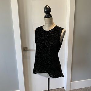 Black Velvet and Sheer Back Blouse